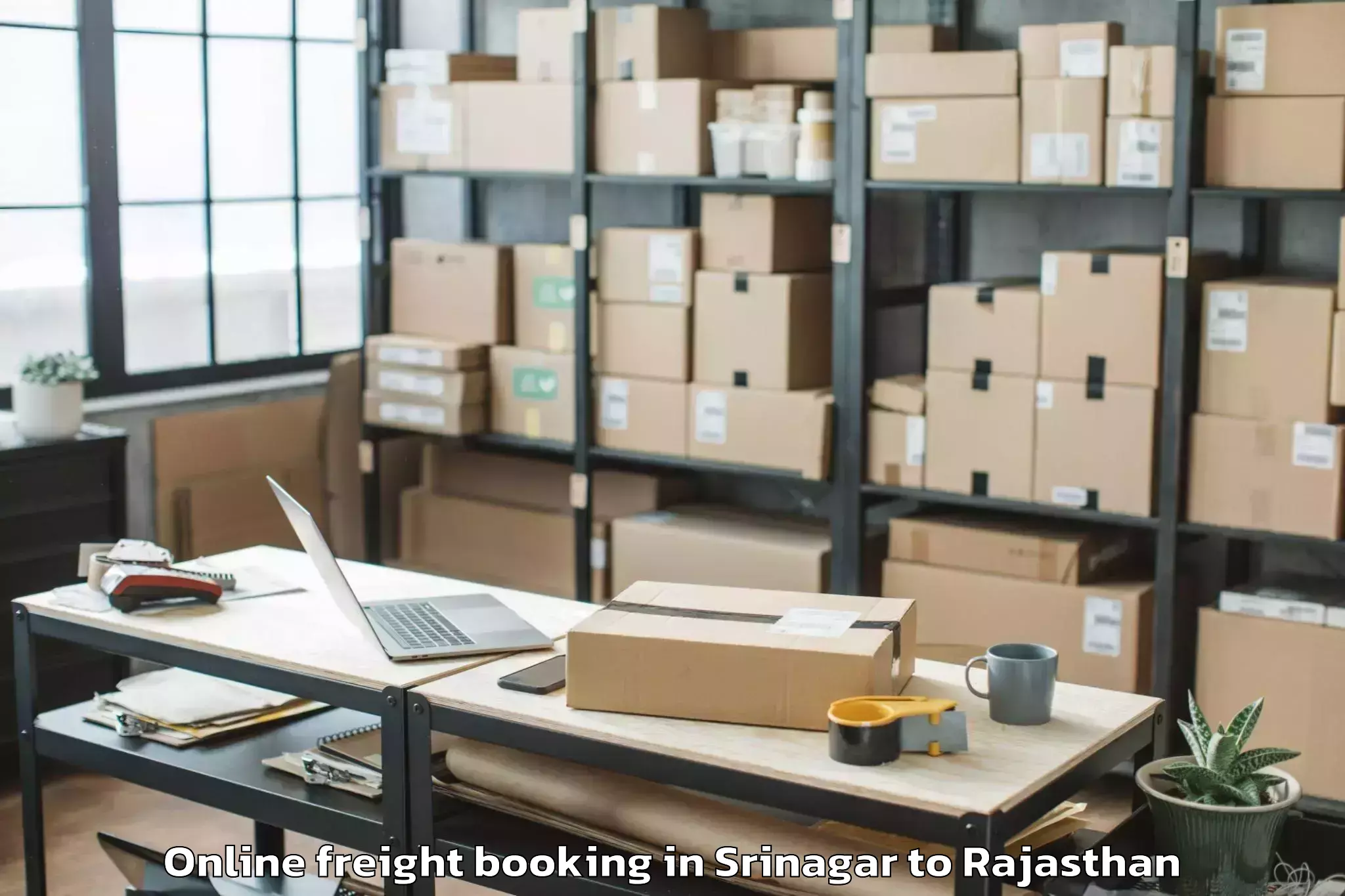 Leading Srinagar to Hindaun Online Freight Booking Provider